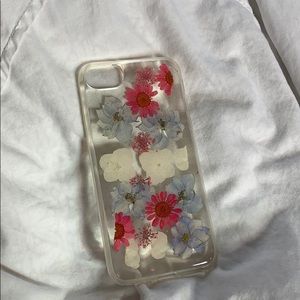 iPhone 8 clear case with pressed flowers
